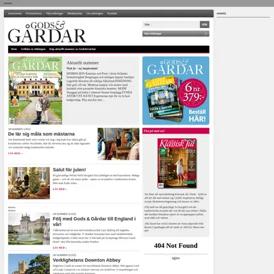 Gods och Gårdar startsida 2012