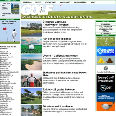 GOLFBLADET startsida 2006