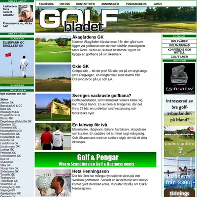 GOLFBLADET startsida 2010