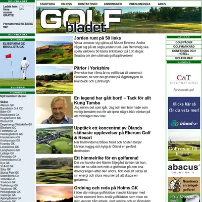 GOLFBLADET startsida 2012