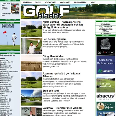 GOLFBLADET startsida 2014