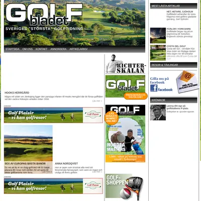 GOLFBLADET startsida 2015
