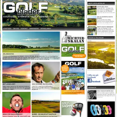 GOLFBLADET startsida 2016