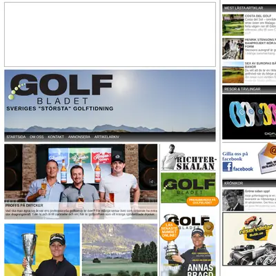 GOLFBLADET startsida 2018