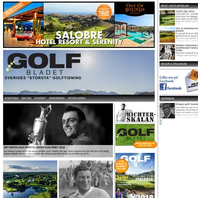 GOLFBLADET startsida 2019