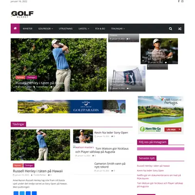 GOLFBLADET startsida 2022
