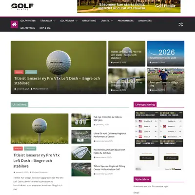 GOLFBLADET startsida 2026