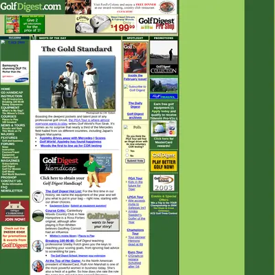 Golf Digest startsida 2004