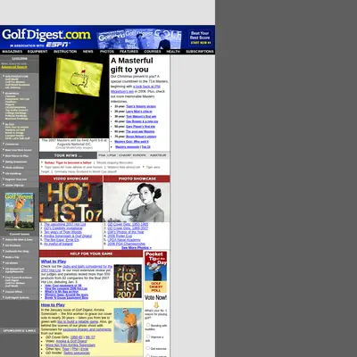Golf Digest startsida 2007