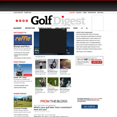 Golf Digest startsida 2014