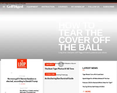 Golf Digest startsida 2016