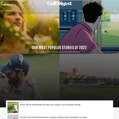 Golf Digest startsida 2023