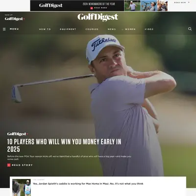 Golf Digest startsida 2025