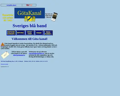 gotakanal.se startsida 1996