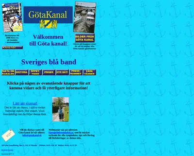 gotakanal.se startsida 1998