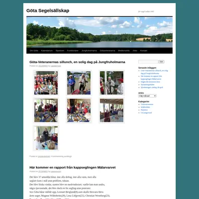 Göta Segelsällskap, gotasegelsallskap.se startsida 2013