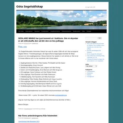 Göta Segelsällskap, gotasegelsallskap.se startsida 2014