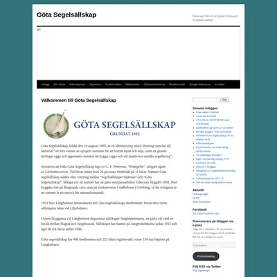 Göta Segelsällskap, gotasegelsallskap.se startsida 2022