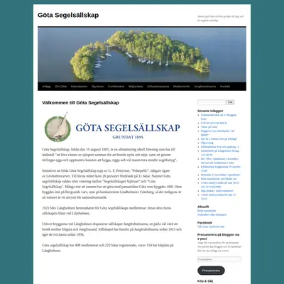 Göta Segelsällskap, gotasegelsallskap.se startsida 2023