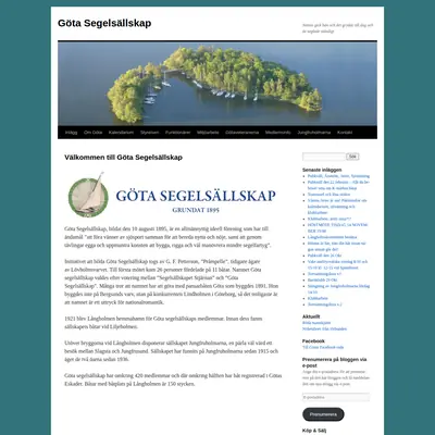 Göta Segelsällskap, gotasegelsallskap.se startsida 2024