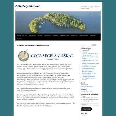 Göta Segelsällskap, gotasegelsallskap.se startsida 2025