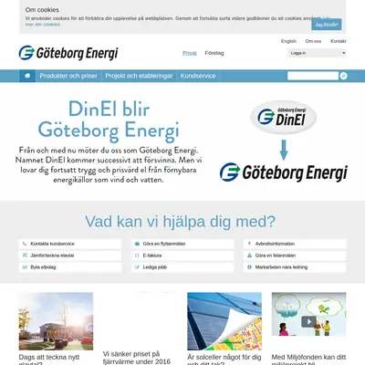 Göteborg Energi Magasin startsida 2016