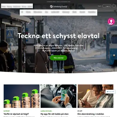 Göteborg Energi Magasin startsida 2022