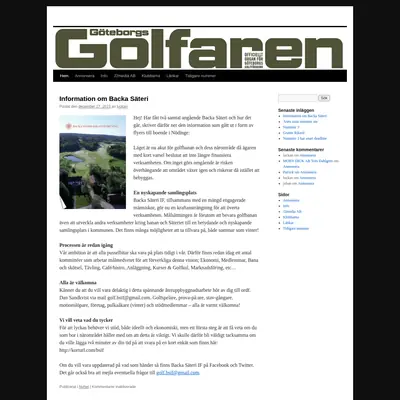 GöteborgsGolfaren startsida 2016