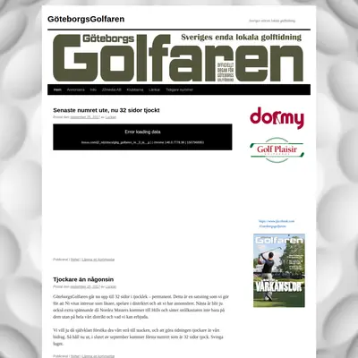 GöteborgsGolfaren startsida 2017