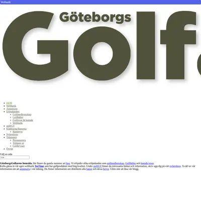 GöteborgsGolfaren startsida 2021