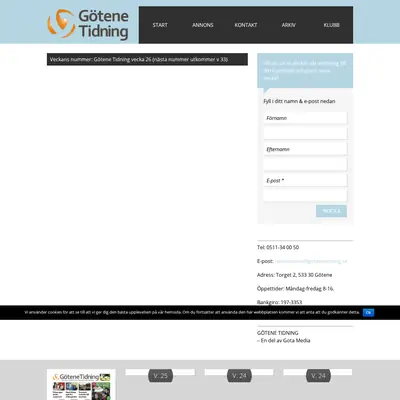 Götene Tidning startsida 2019