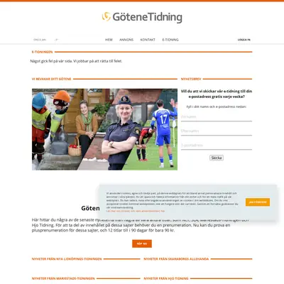 Götene Tidning startsida 2021