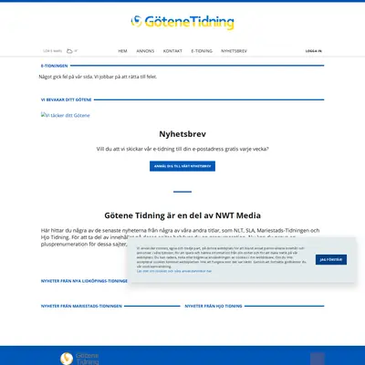 Götene Tidning startsida 2022