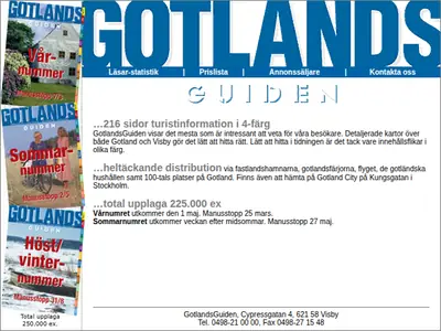 Gotlandsguiden startsida 2005