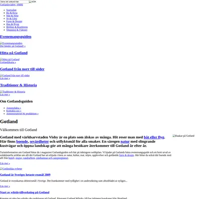 Gotlandsguiden startsida 2009