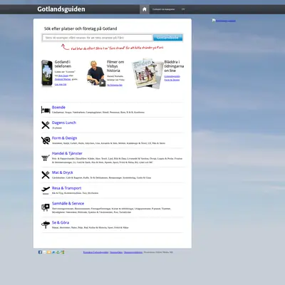 Gotlandsguiden startsida 2012