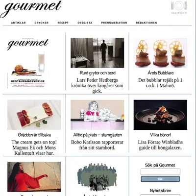 Gourmet startsida 2003