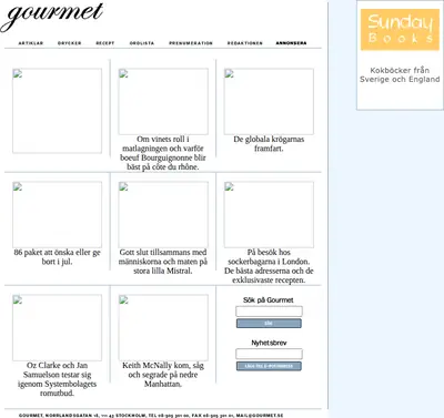 Gourmet startsida 2005