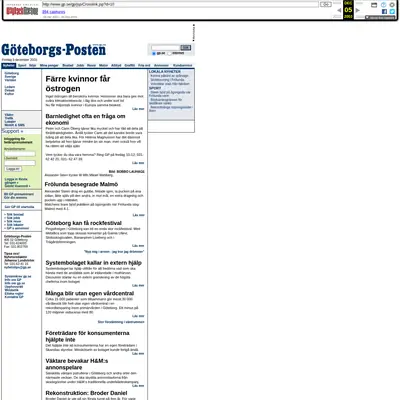 Arbetet Nyheterna startsida 2004
