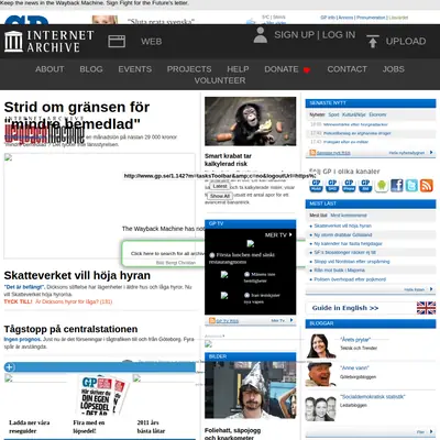 Arbetet Nyheterna startsida 2012