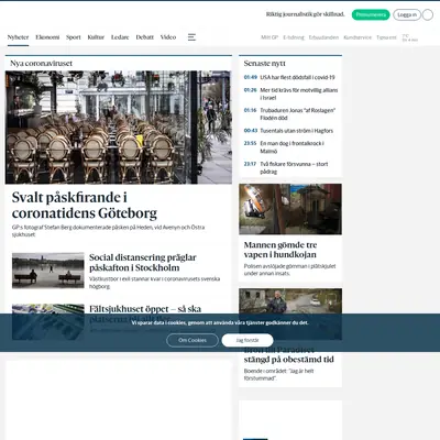 Arbetet Nyheterna startsida 2020