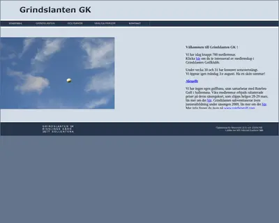 GRINDSLANTEN startsida 2009