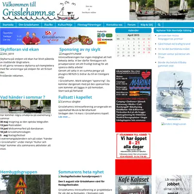 grisslehamn.se startsida 2015