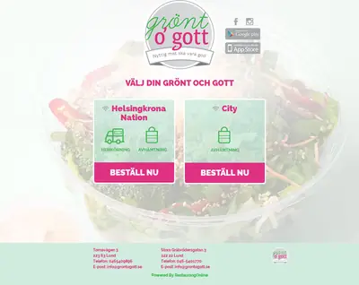Grönt & Gott startsida 2016
