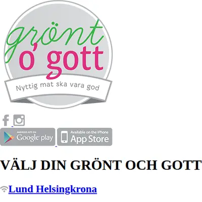 Grönt & Gott startsida 2017