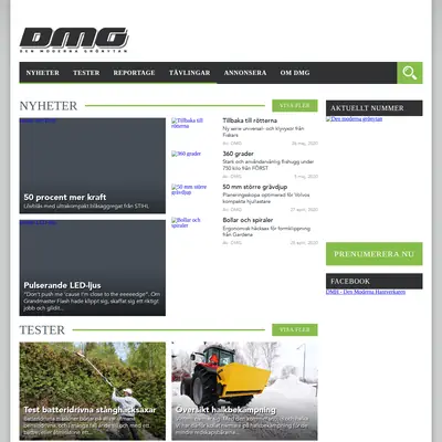 DMG - Den Moderna Grönytan startsida 2020