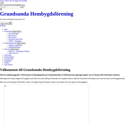 Grundsunda Tidning startsida 2024