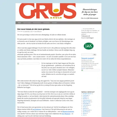grusoguld.se startsida 2011