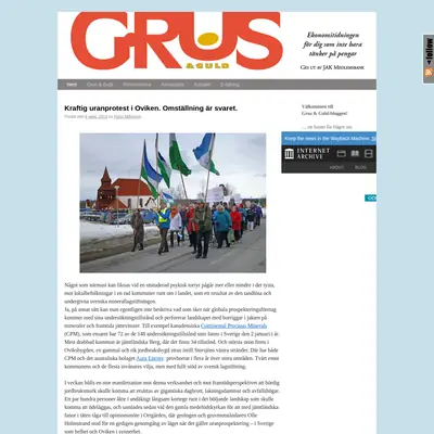 grusoguld.se startsida 2013