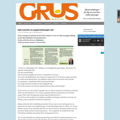 grusoguld.se startsida 2014